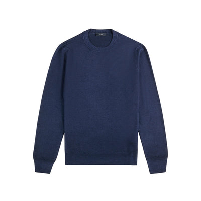 Maglia Uomo girocollo, in lana rasata, con bordi a costine