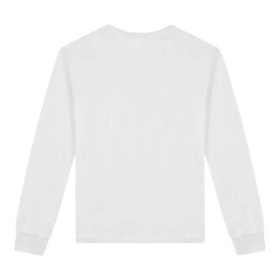 T-shirt Junior Bianca, lunga con micro logo sul petto