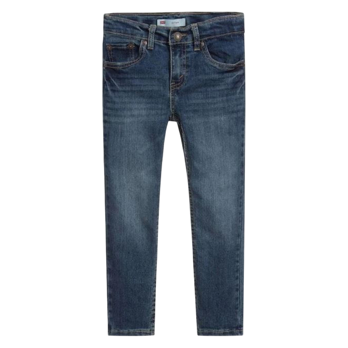 Jeans Junior, dal lavaggio scuro, con cinque tasche e fit slim
