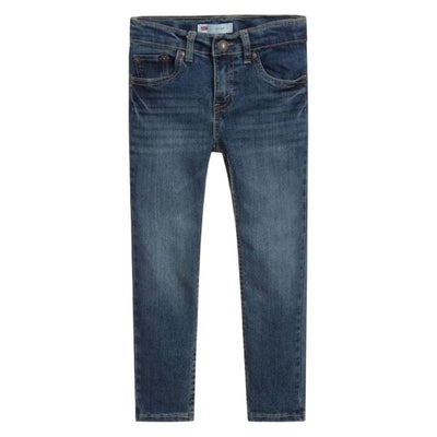 Jeans Junior, dal lavaggio scuro, con cinque tasche e fit slim