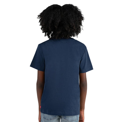 T-shirt Junior Blu, maniche corte, con micro logo sul petto