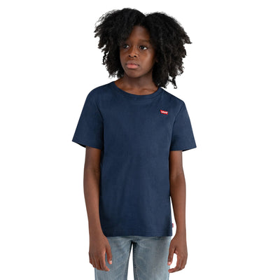T-shirt Junior Blu, maniche corte, con micro logo sul petto