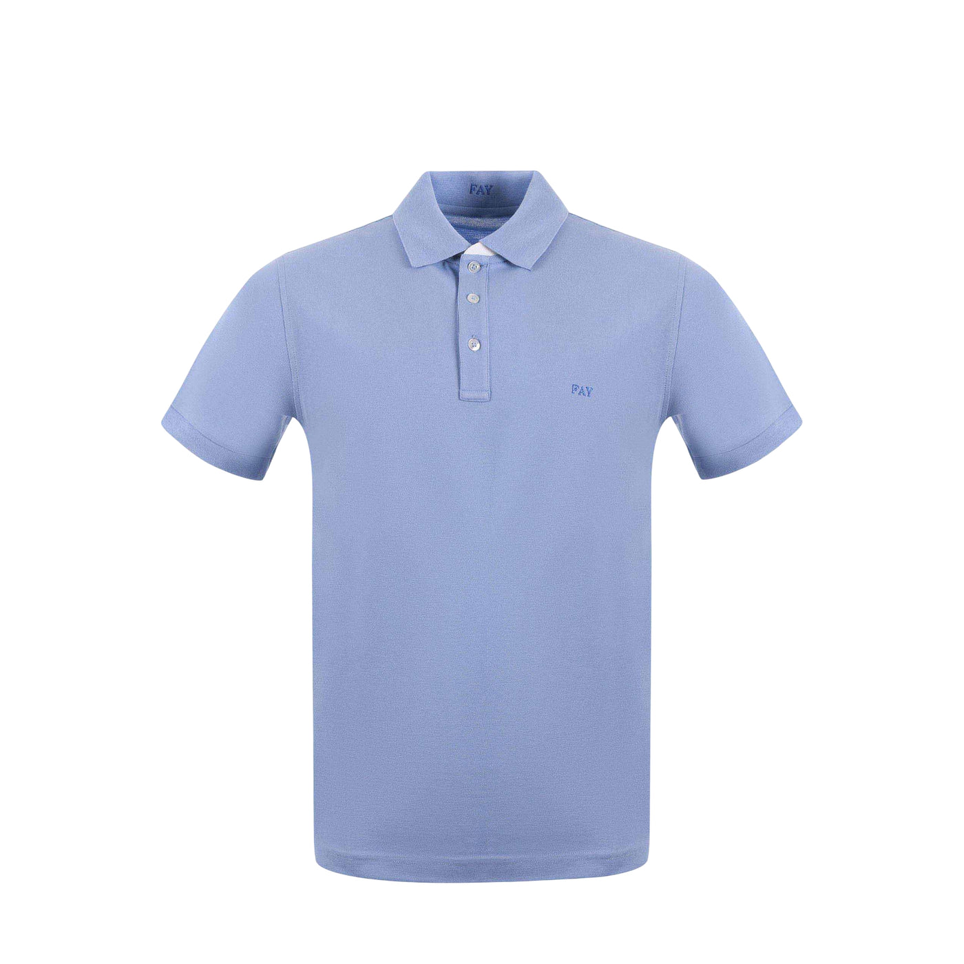 Polo Uomo in piquet stretch tinta unita celeste