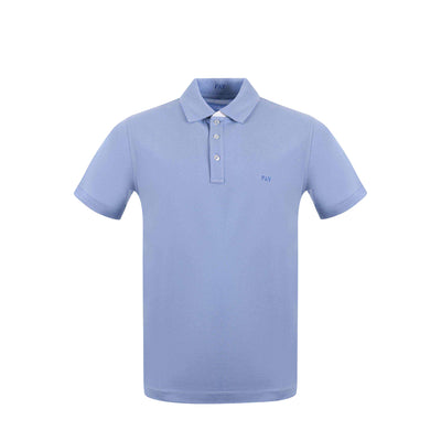 Polo Uomo in piquet stretch tinta unita celeste