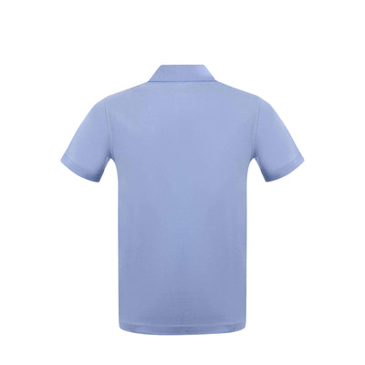 Polo Uomo in piquet stretch tinta unita celeste retro