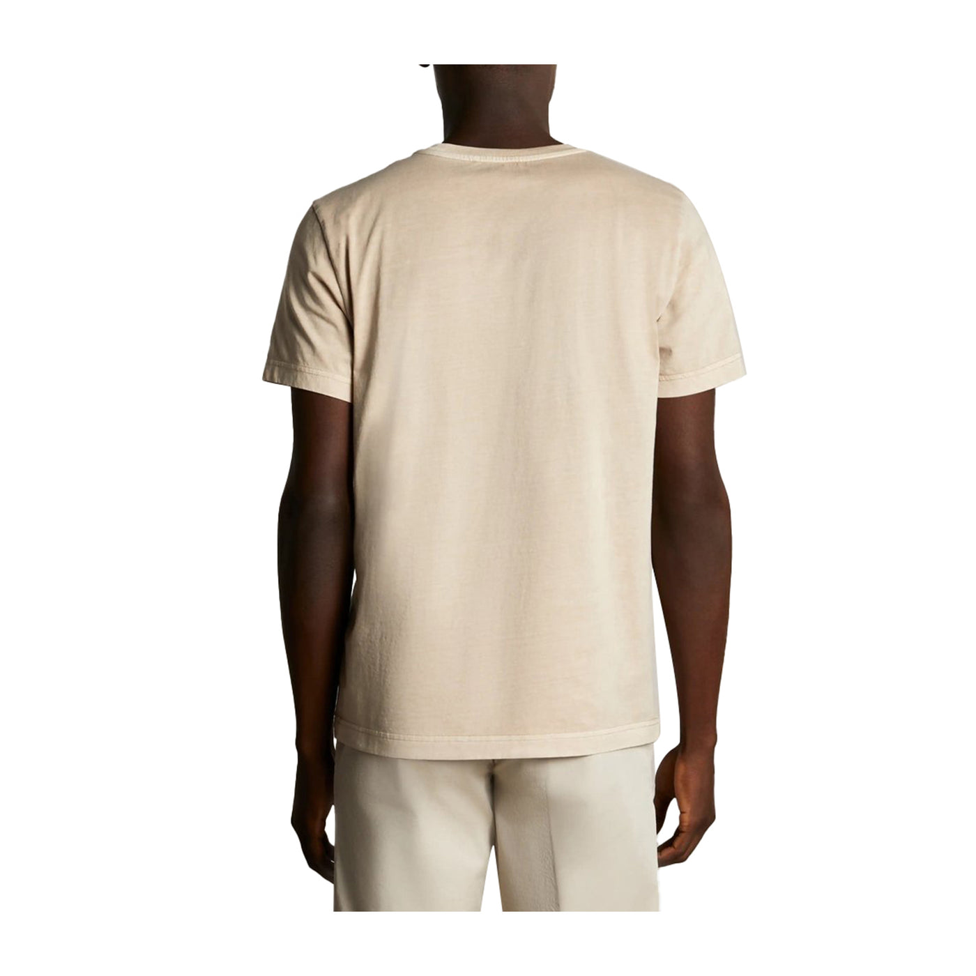 T-shirt Uomo con tasca sul petto Beige modello retro