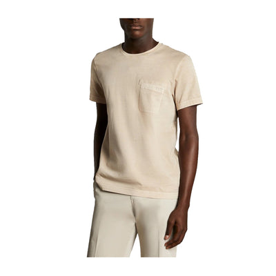 T-shirt Uomo con tasca sul petto Beige modello frontale