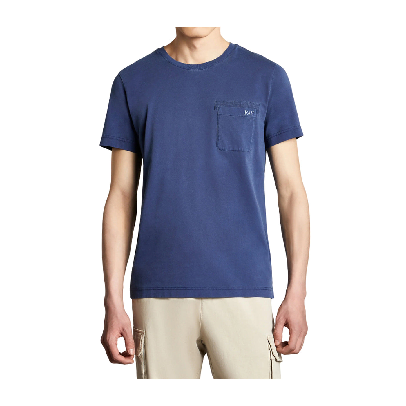 T-shirt Uomo con tasca sul petto Blu modello frontale