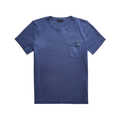 T-shirt Uomo con tasca sul petto Blu frontale