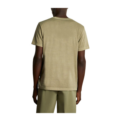 T-shirt Uomo con tasca sul petto Verde militare modello retro