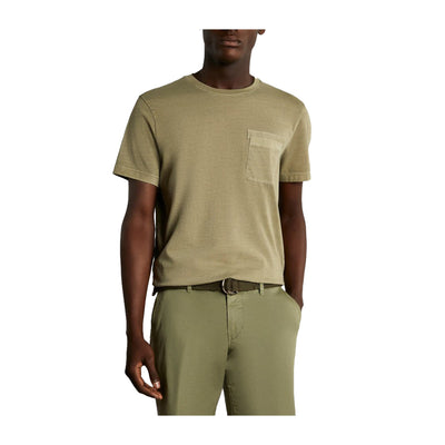 T-shirt Uomo con tasca sul petto Verde militare modello frontale