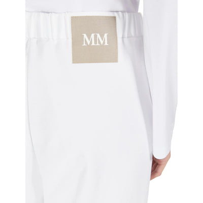 Pantaloni Donna bianchi con elastico in vita dettaglio retro ravvicinato