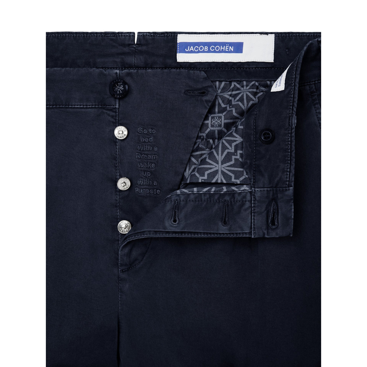 Pantaloni Uomo chino cropped Henry Navy dettaglio