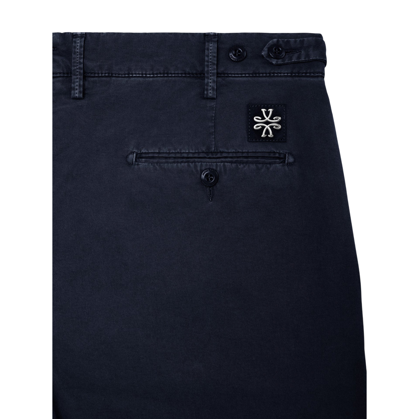 Pantaloni Uomo chino cropped Henry Navy dettaglio retro