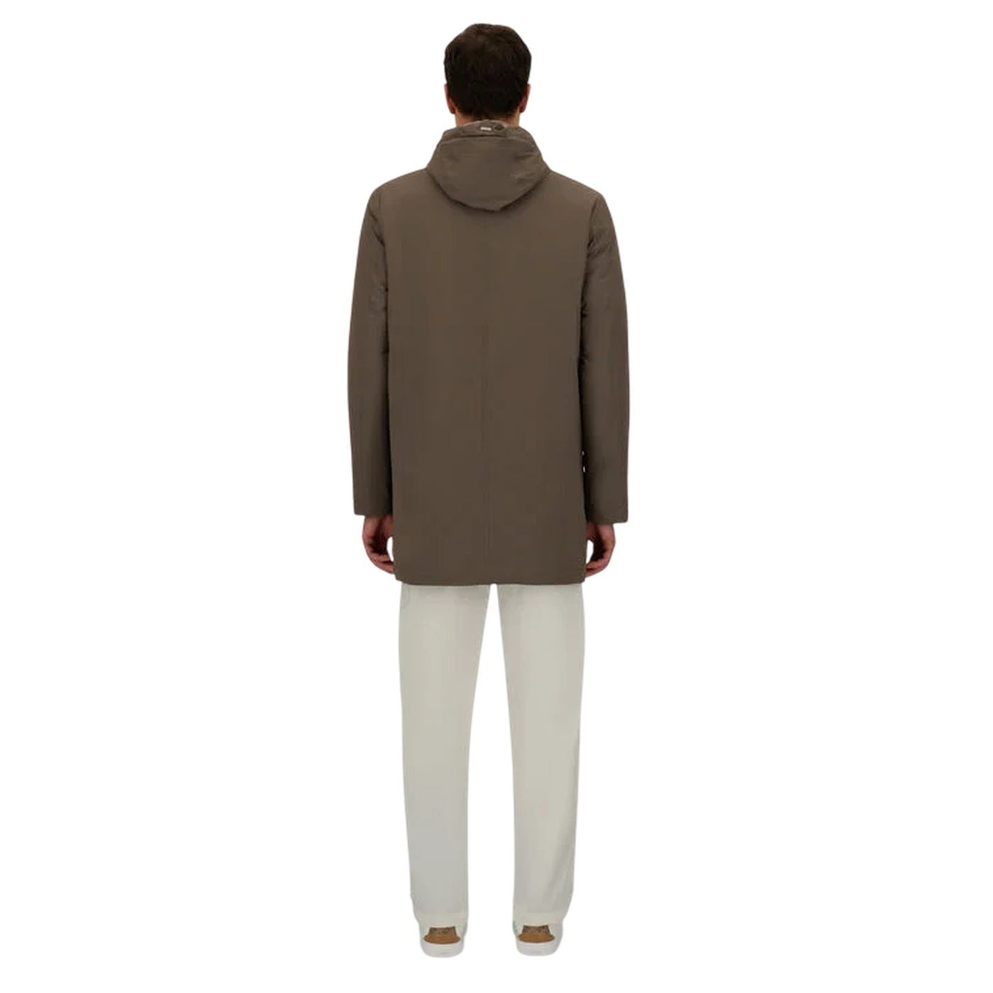 Parka Uomo con cappuccio Marrone modello retro