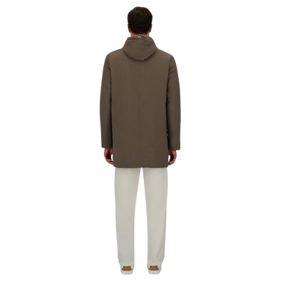 Parka Uomo con cappuccio Marrone modello retro
