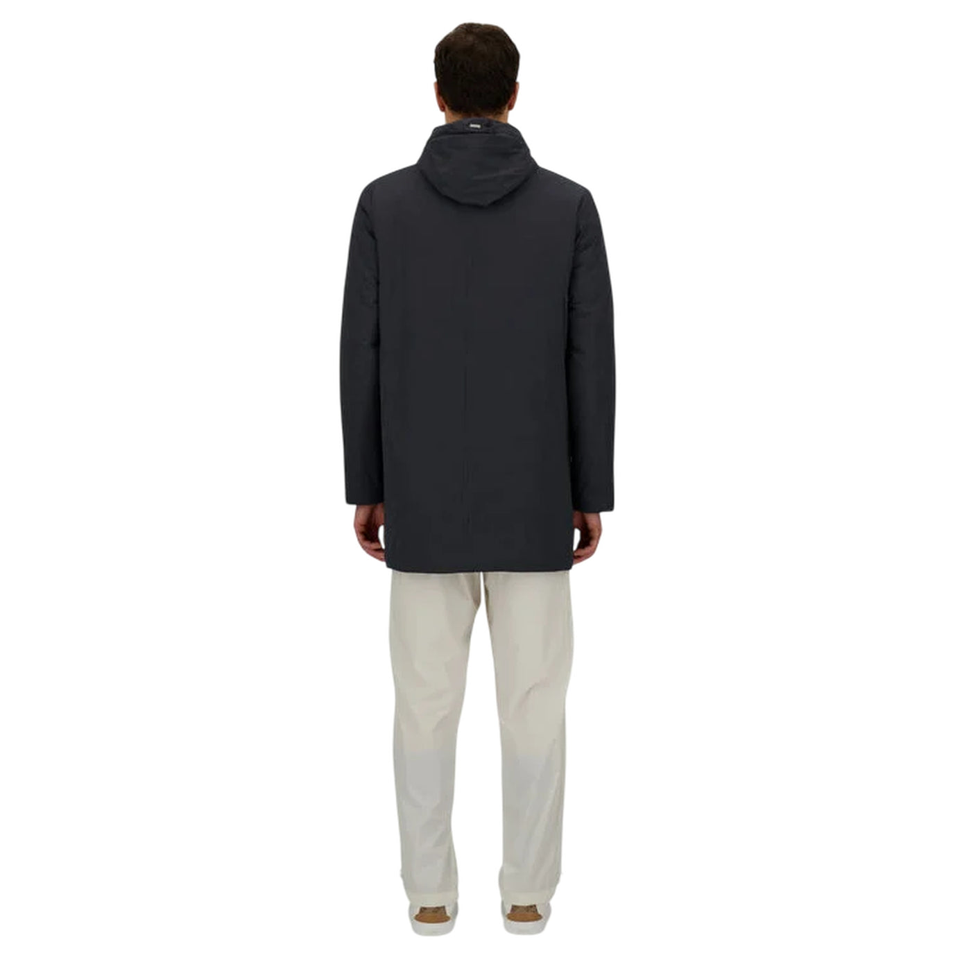 Parka Uomo con cappuccio Blu scuro modello retro