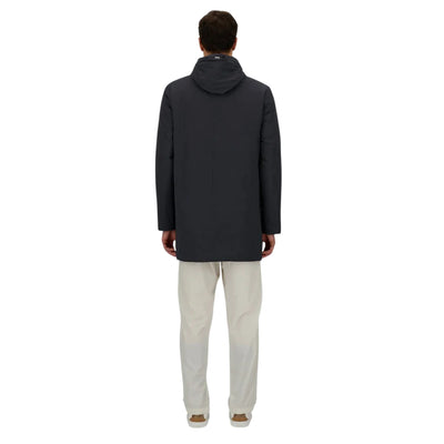 Parka Uomo con cappuccio Blu scuro modello retro