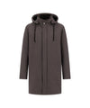 Parka Uomo Marrone, regular fit, con collo alto e cappuccio