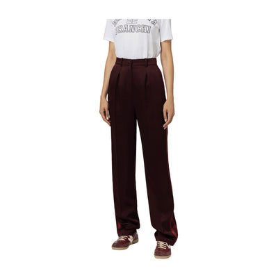 Pantalone Donna in misto viscosa Bordeaux, con cerniera e clip