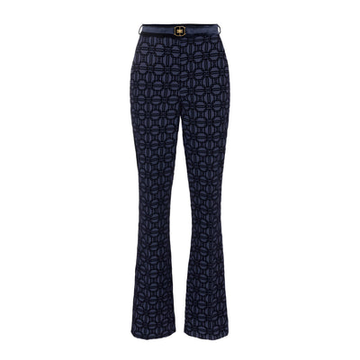 Pantalone Donna Navy, con cintura in velluto