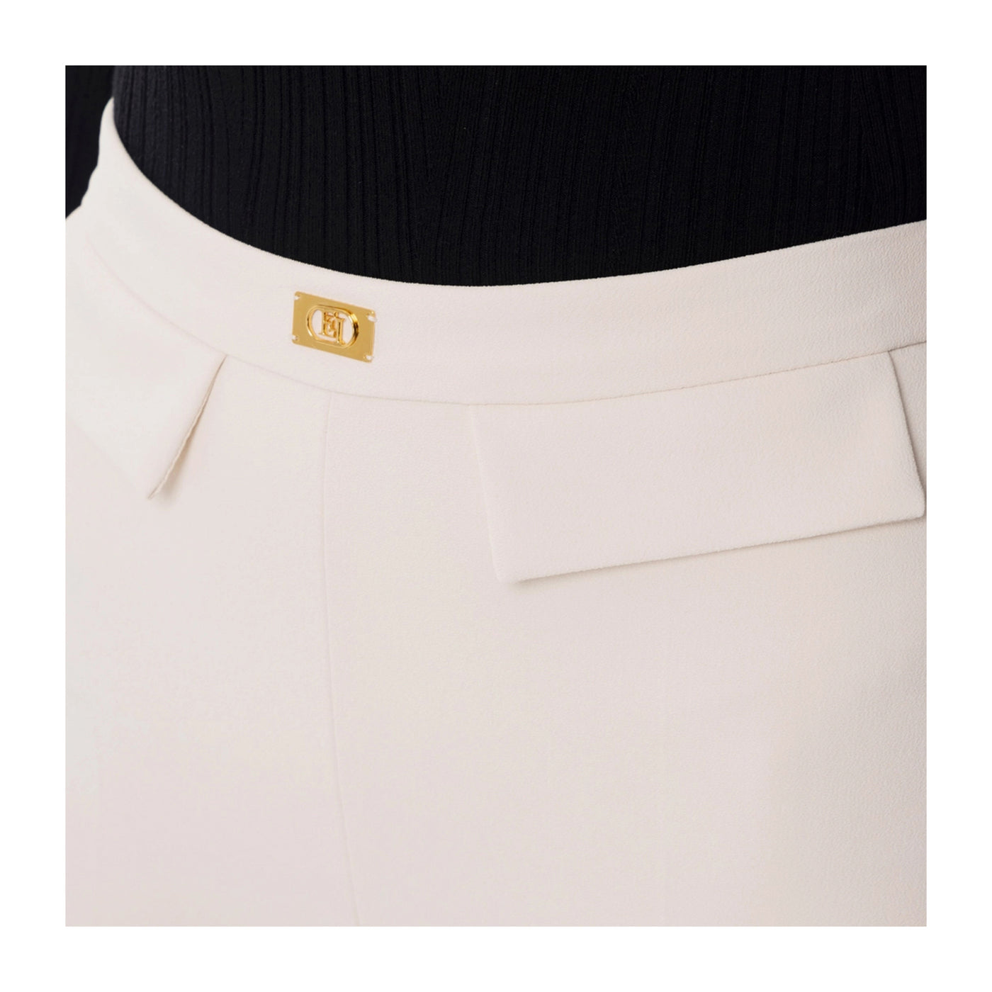 Pantaloni Donna Slim con placca logo Burro dettaglio