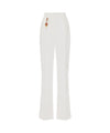 Pantaloni Donna in misto lino Bianco