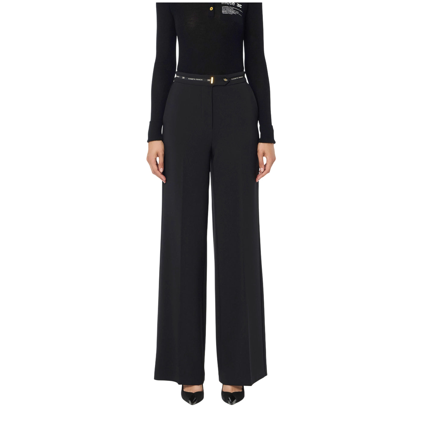 Pantaloni Donna con nastro logo in vita modella frontale