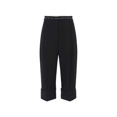 Bermuda Donna in crêpe leggero con nastro logo