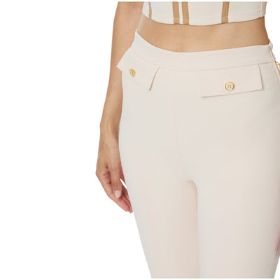 Pantaloni Donna con patte applicate con bottoni dettaglio