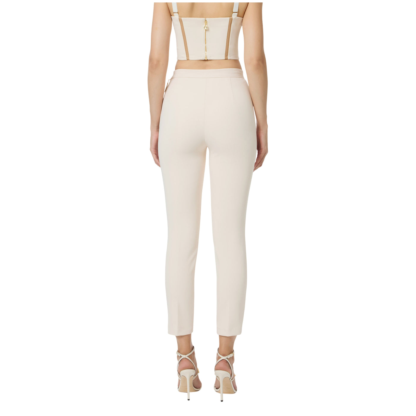 Pantaloni Donna con patte applicate con bottoni modella retro