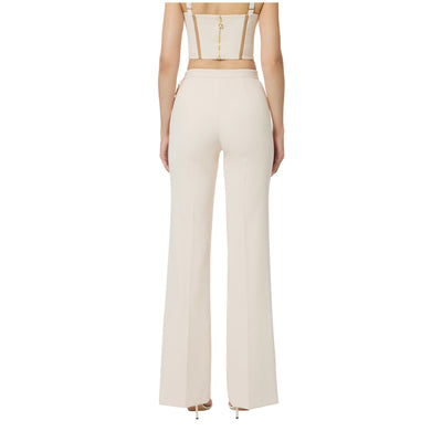 Pantaloni Donna a palazzo in doppio crêpe modella retro