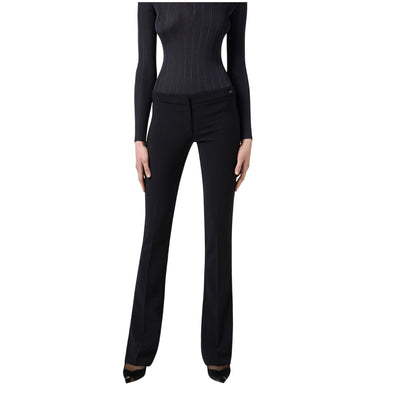 Pantaloni Donna in crêpe leggero Nero modella frontale