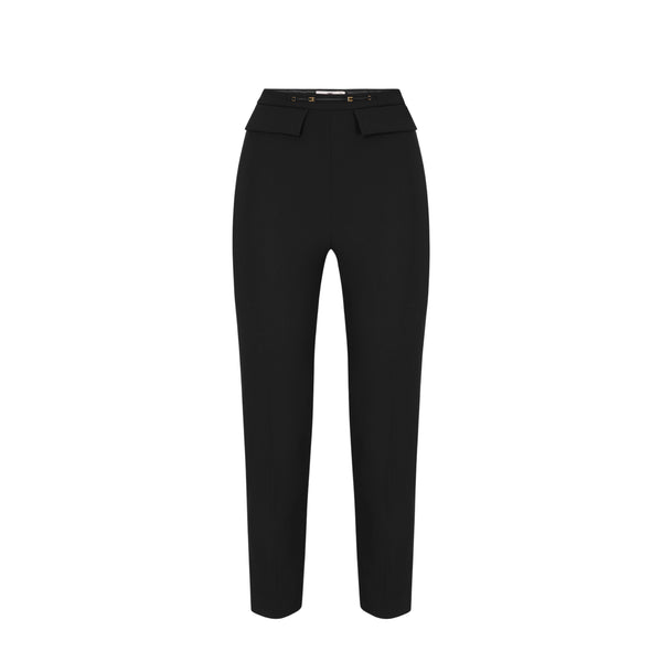 Pantalone Donna in doppio crêpe stretch, con patte laterali