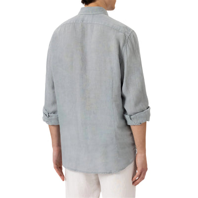 Camicia Uomo Pamplona in lino grigio modello retro