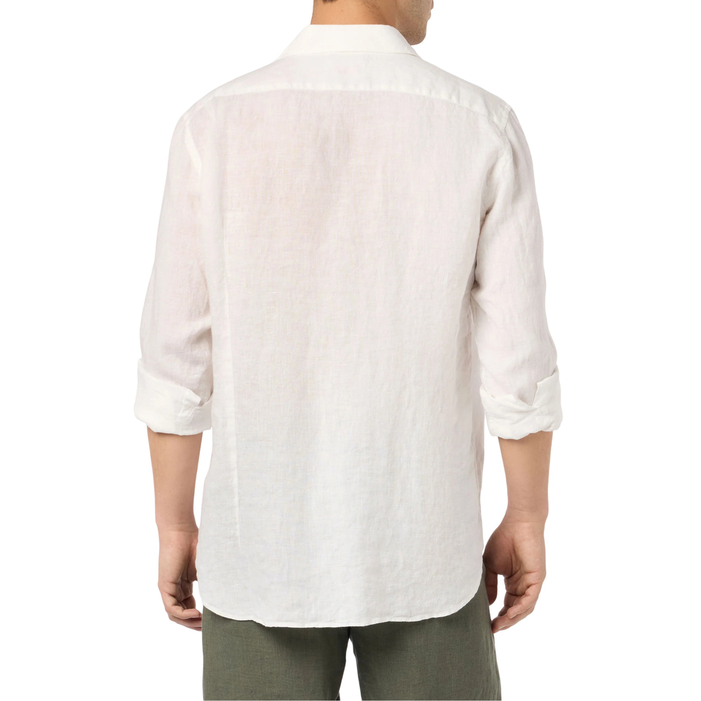 Camicia Uomo Pamplona in lino bianco modello retro