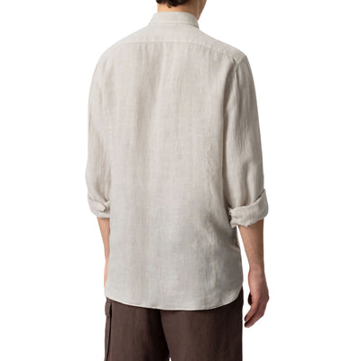 Camicia Uomo Pamplona in lino beige modello retro