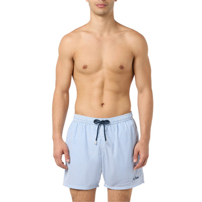 Costume Patmos Uomo a righe azzurro modello frontale