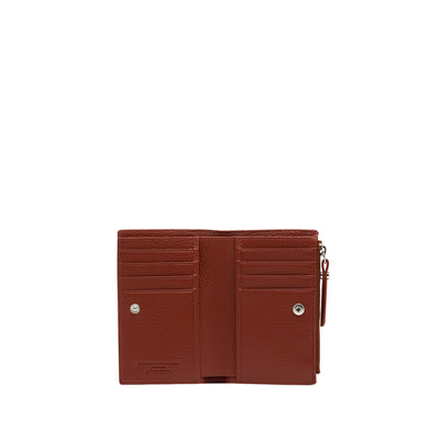 Portafoglio Donna in pelle martellata marrone chiaro interno