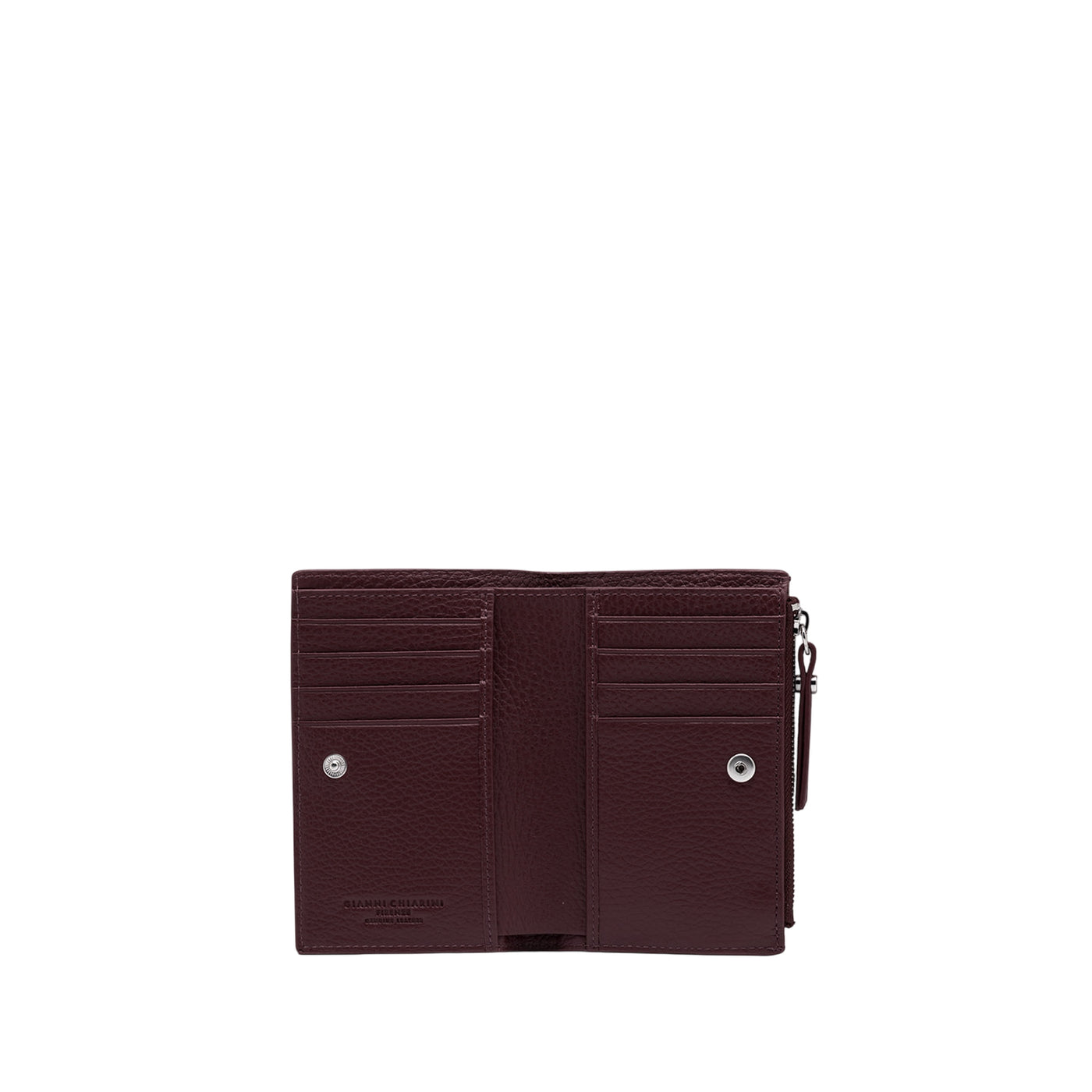Portafoglio Donna in pelle martellata bordeaux interno