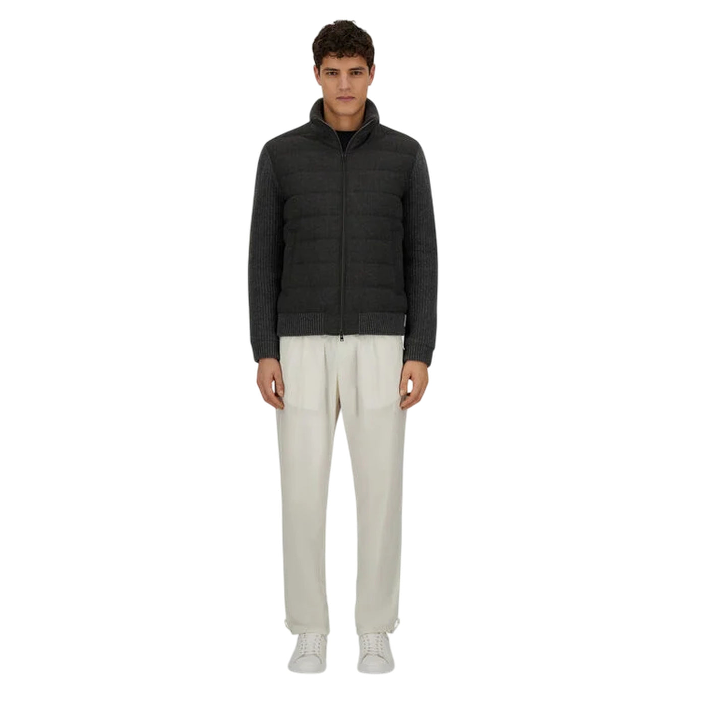 Giubbotto Uomo Bi-stretch Grigio modello frontale