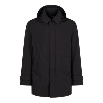 Cappotto Uomo idrorepellente, con colletto a camicia e cappuccio rimovibile