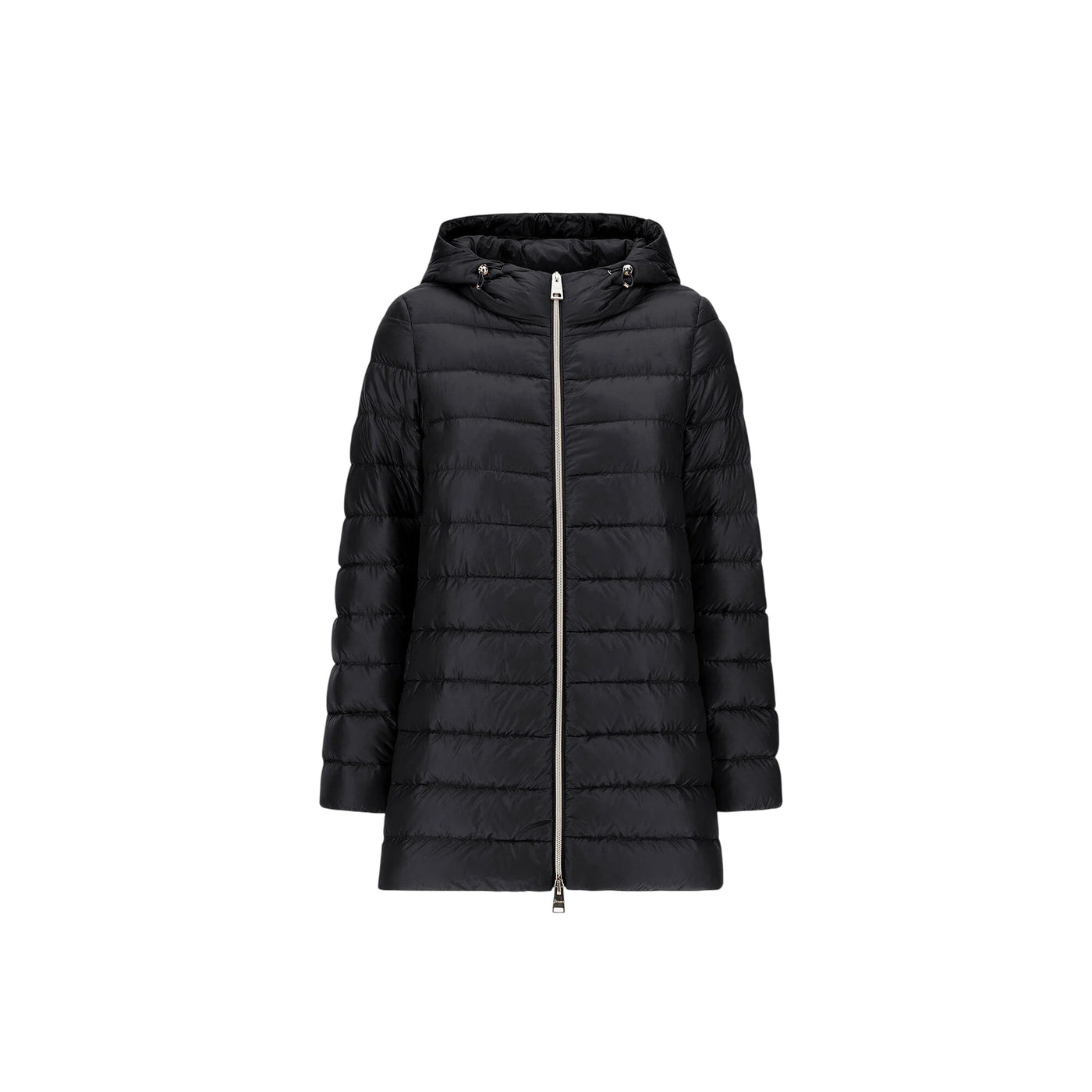 Piumino Donna lungo in nylon ultralight nero