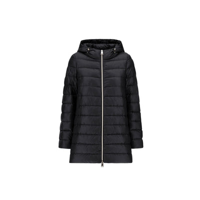 Piumino Donna lungo in nylon ultralight nero