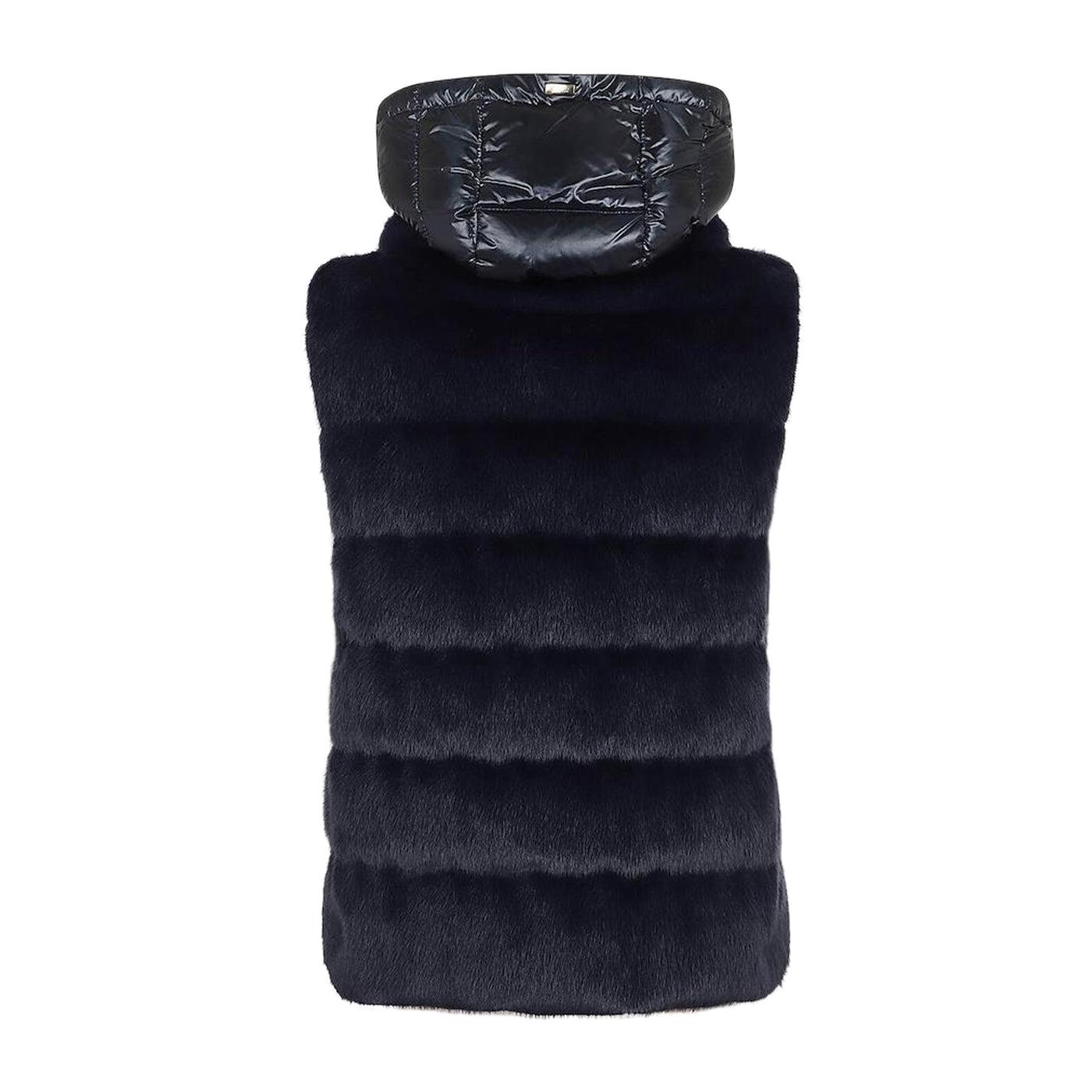 Gilet Donna con cappuccio trapuntato e tasche laterali 