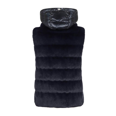 Gilet Donna con cappuccio trapuntato e tasche laterali 