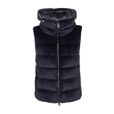 Gilet Donna con cappuccio trapuntato e tasche laterali 