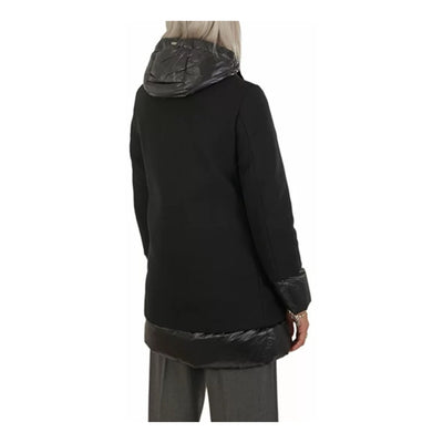 Giubbotto Donna in lana, con inserti in nylon e cappuccio