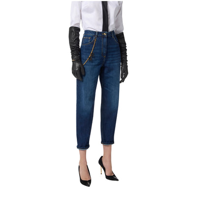Jeans Donna con catena gioiello modella frontale