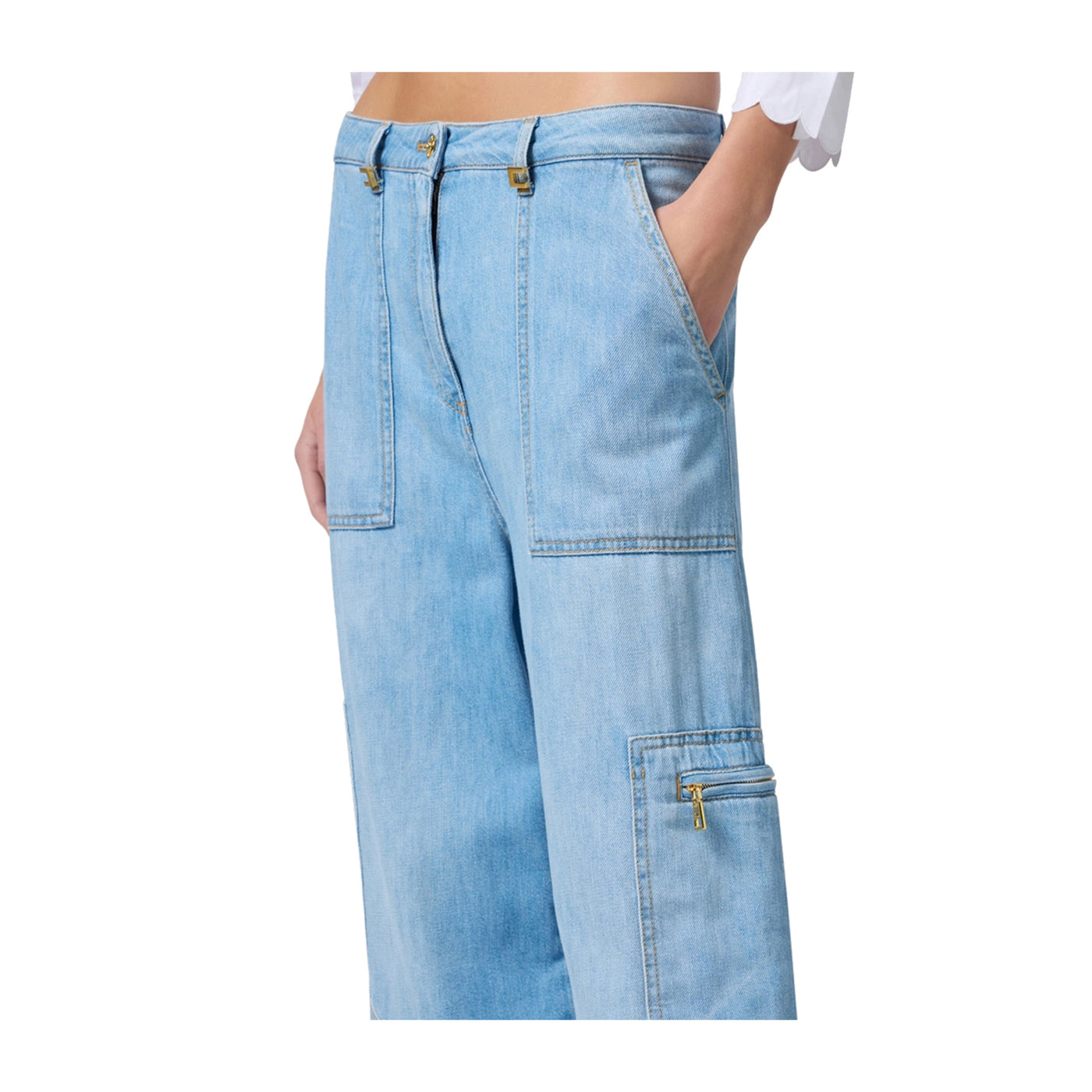 Jeans Cargo Donna con tasconi  dettaglio